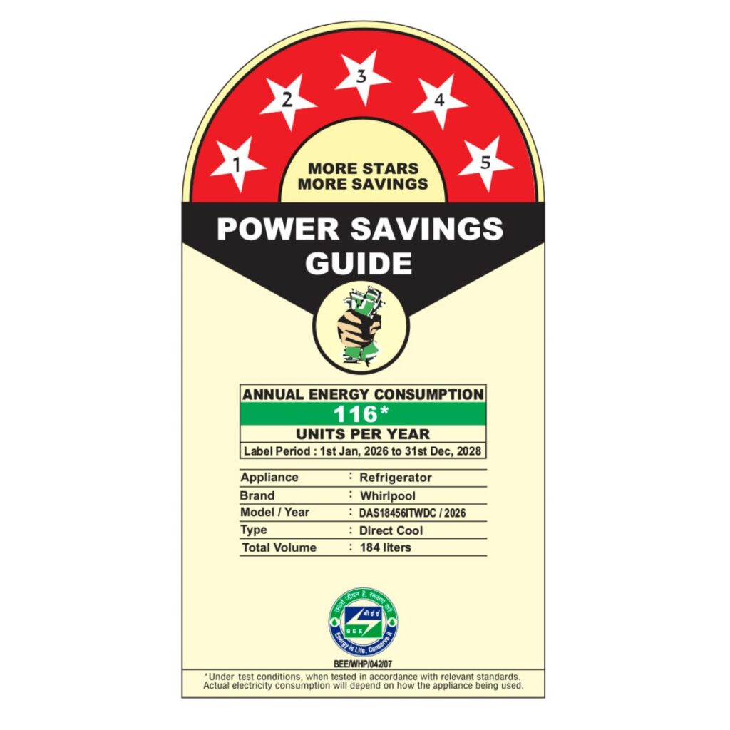 BEE Star Ratings for Refrigerator