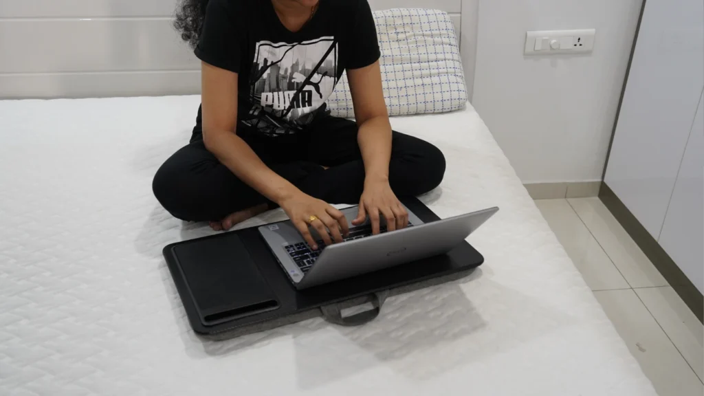 sitting on the sleep company ortho mattress